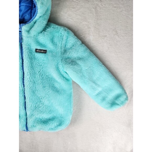Eddie Bauer Blue Ombre Reversible Puffer Jacker Kids Medium Size 7/8 - Picture 15 of 16